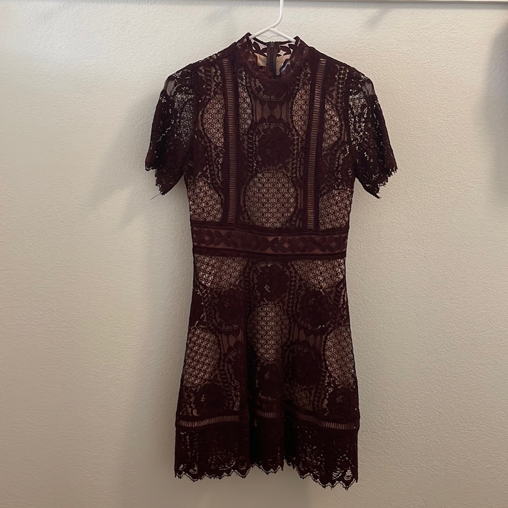 Maroon lace dress